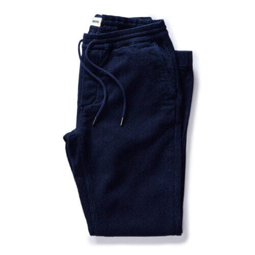 The Apres Pant in Rinsed Indigo Sashiko