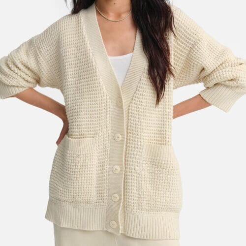 Merino Waffle Cardigan