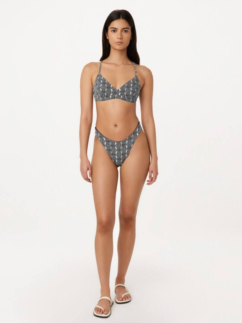 Frank And Oak The Printed Reversible Bikini Bottom in Black