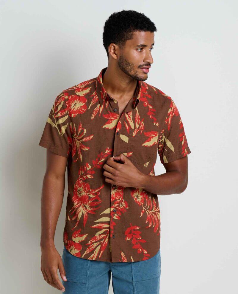 Men's Fletcher Short Sleeve Shirt Partridge Hawaiian Print / S