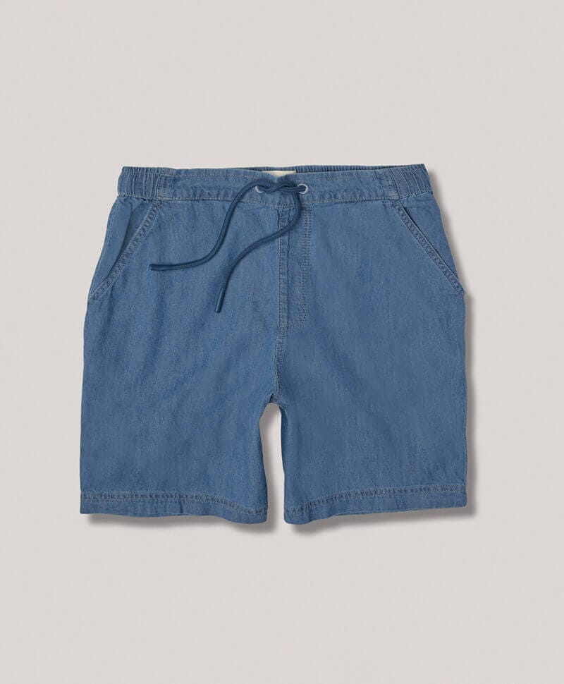 Men's Medium Wash Chambray Denim Chambray Short XL