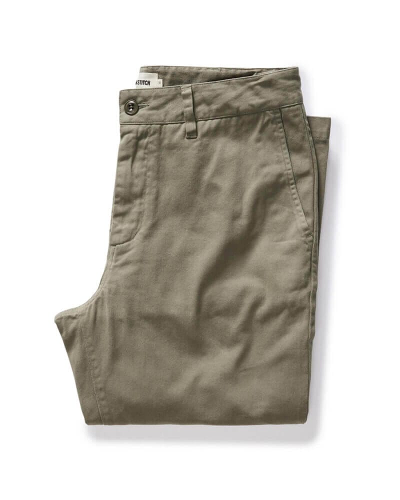 The Slim Foundation Pant in Organic Smoked Olive