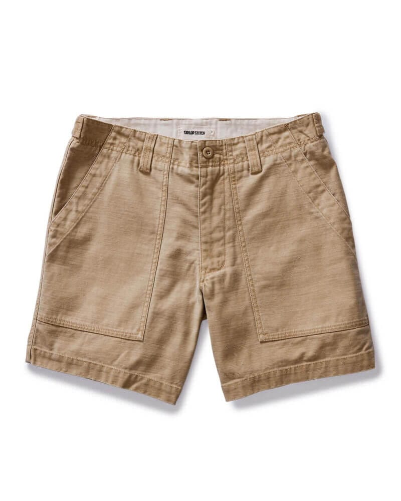 The Surplus Short in Khaki Reverse Sateen
