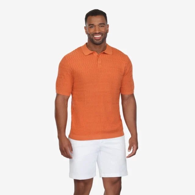 ethical orange polo for men