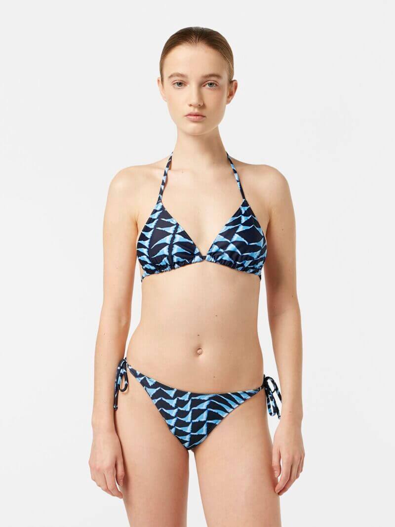Women's Reversible Printed Bikini Top | Blue | Size XS | Polyester | Scotch & Soda