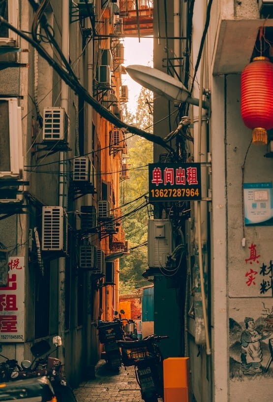 Illustrative image of an urban village environment of "Shein Village"