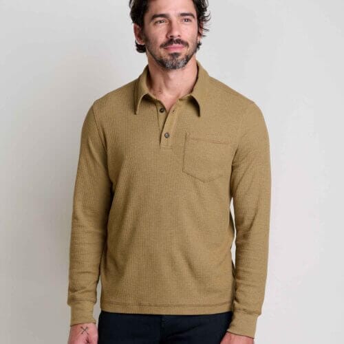 Framer Long Sleeve Polo Honey Brown / S