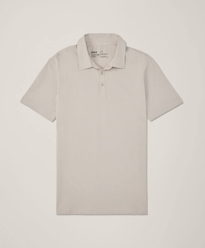 Men's Nickel Grey Luxe Stretch Jersey Slim Polo M