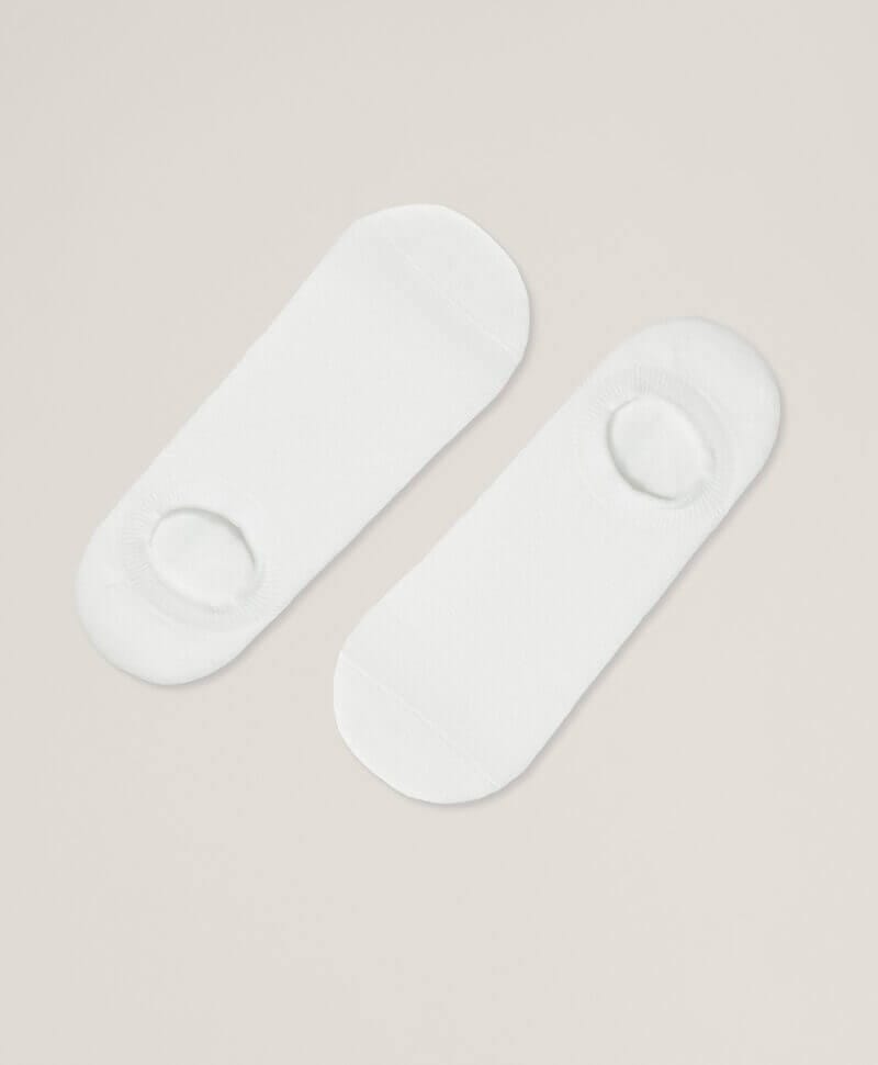 Men's White No-Show Socks 2-Pack 1S