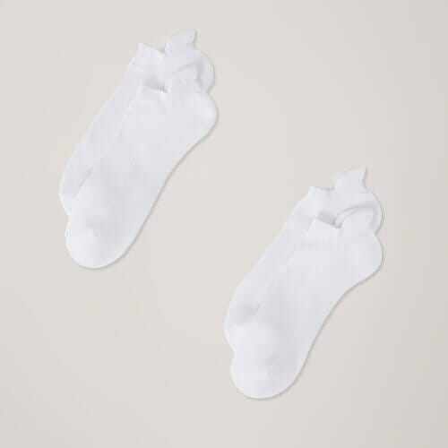 Men's White Tabbed Ankle Socks 2-Pack 1S