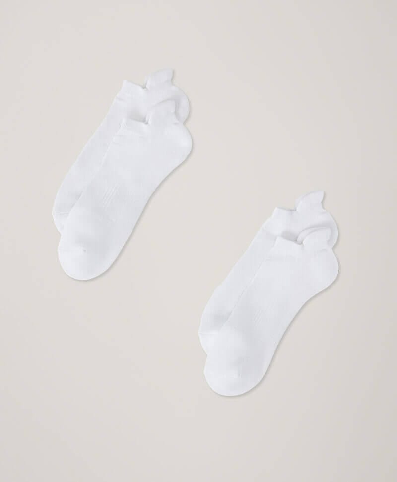 Men's White Tabbed Ankle Socks 2-Pack 1S