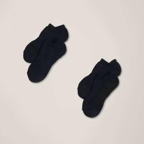 Women's Black Shorty Socks 2-Pack 1S
