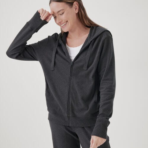 Women's Charcoal Heather Airplane Zip Hoodie 2XL