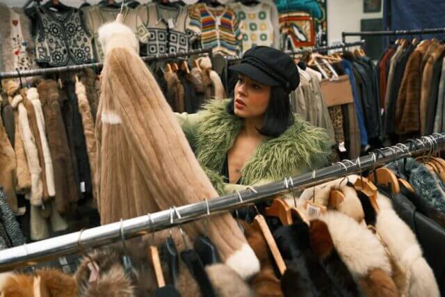 woman thrift shopping