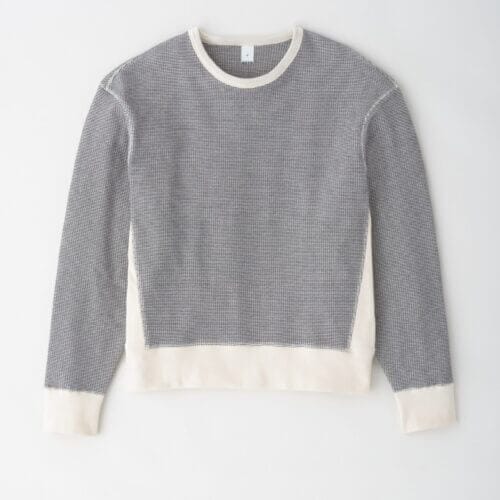 Kotn Men's Atlas 2-Tone Waffle Sweatshirt in Black, Size 2XS