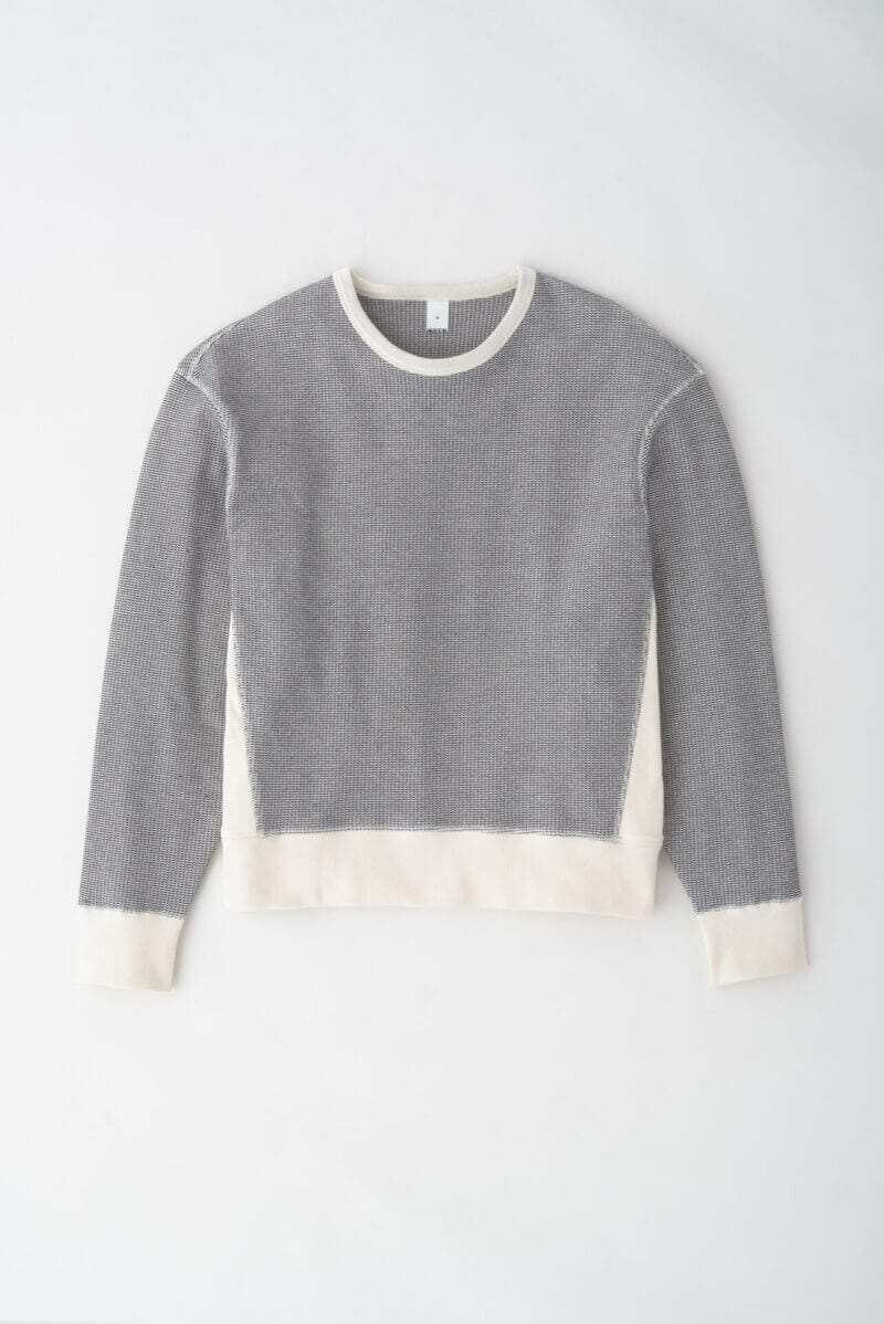 Kotn Men's Atlas 2-Tone Waffle Sweatshirt in Black, Size 2XS