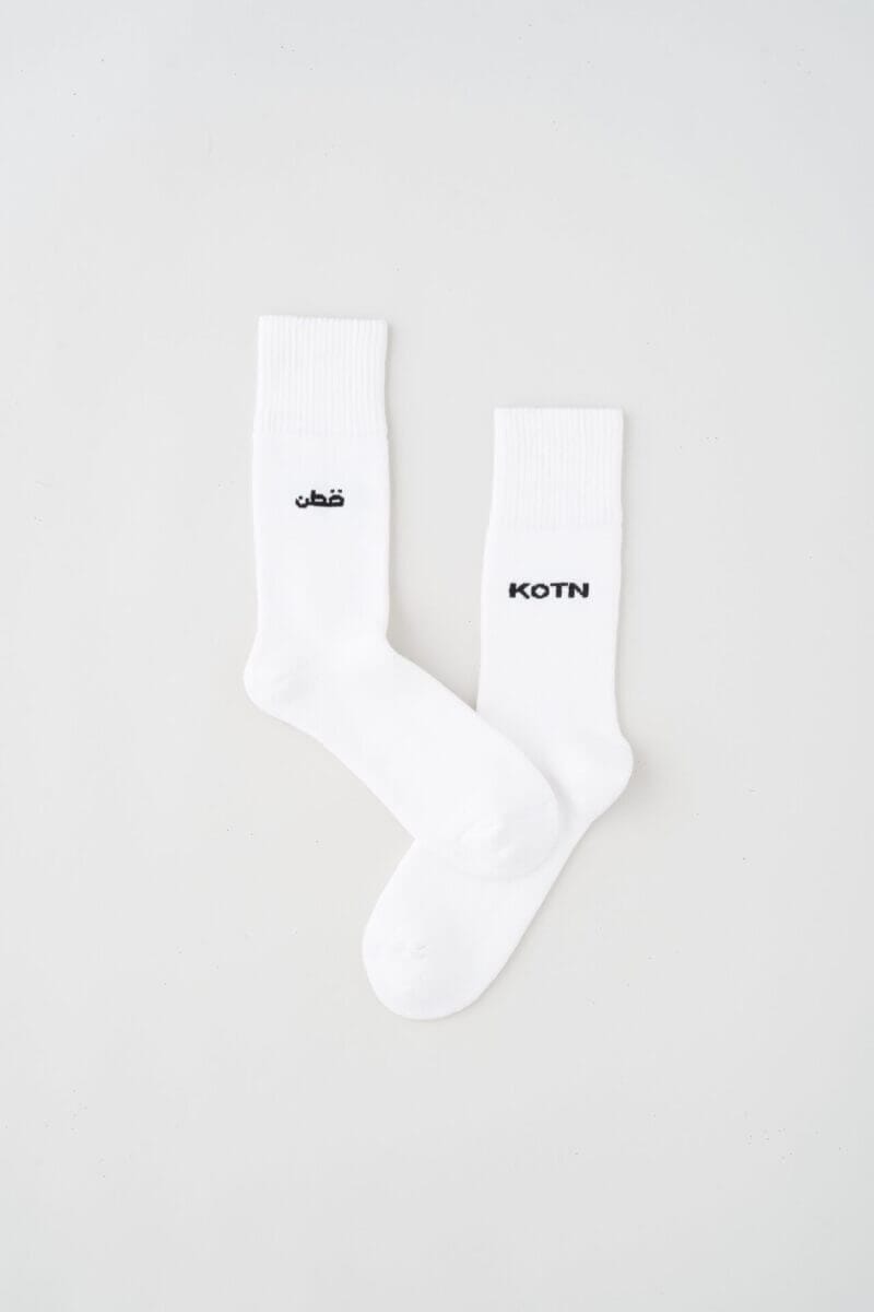 Kotn Unisex Crew Socks in White, Size S/M, Egyptian Cotton