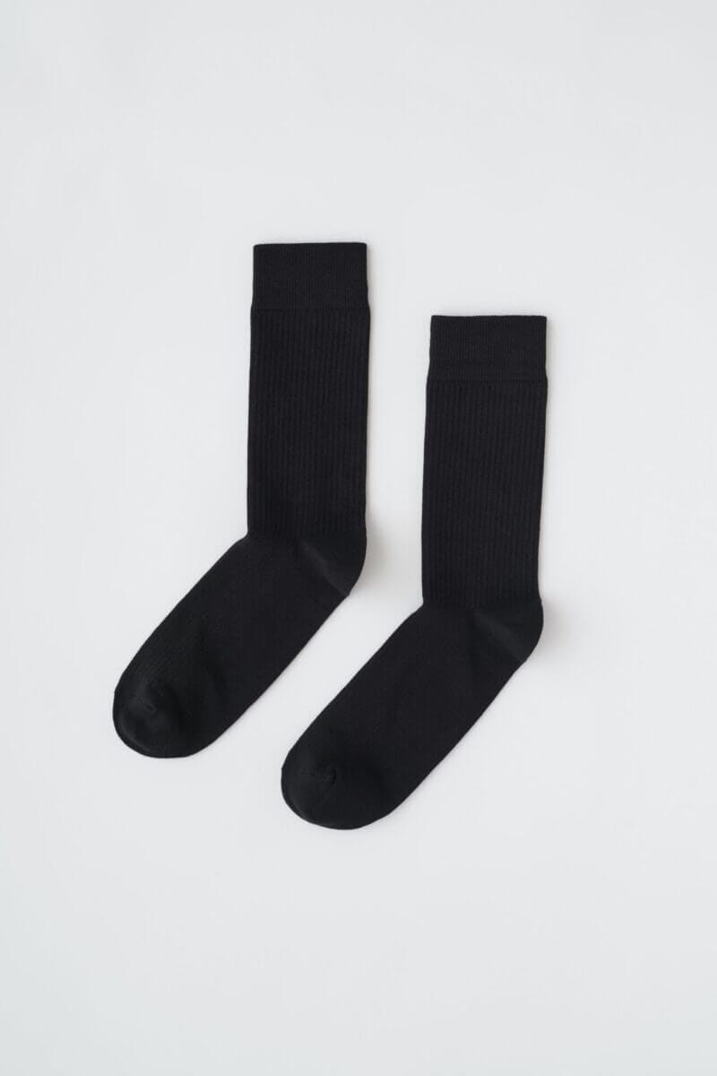 Kotn Unisex Rib Socks in Black, Size S/M
