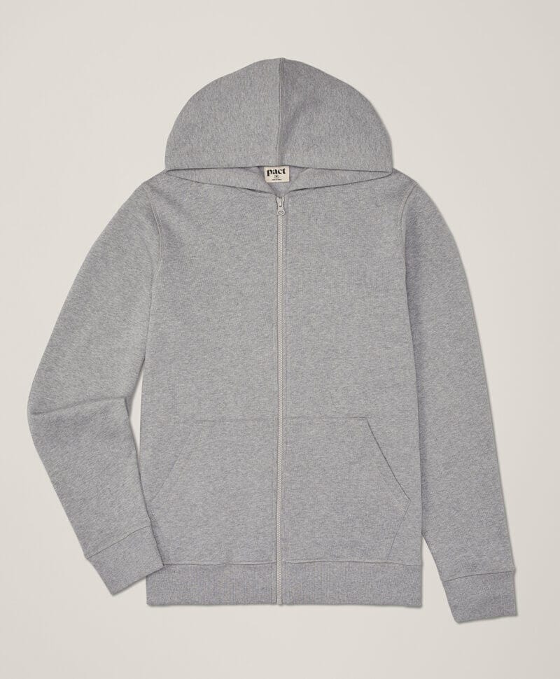 Men's Heather Grey Cloud Brushed Fleece Zip Hoodie 2XL