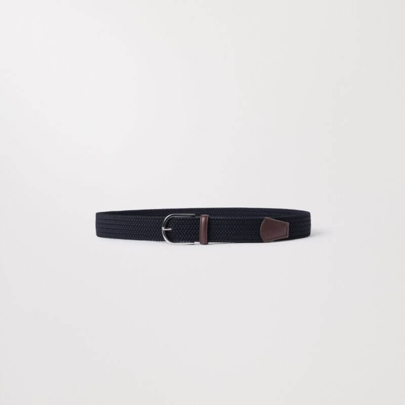 The Braided Elastic Belt Dark Navy