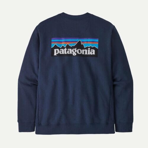 Patagonia P-6 Logo Uprisal Fleece Crewneck Sweatshirt in New Navy
