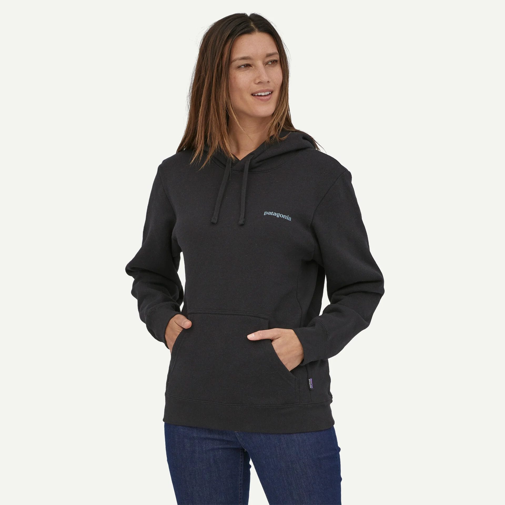 Patagonia Fitz Roy Icon Uprisal Fleece Hoody in Ink Black