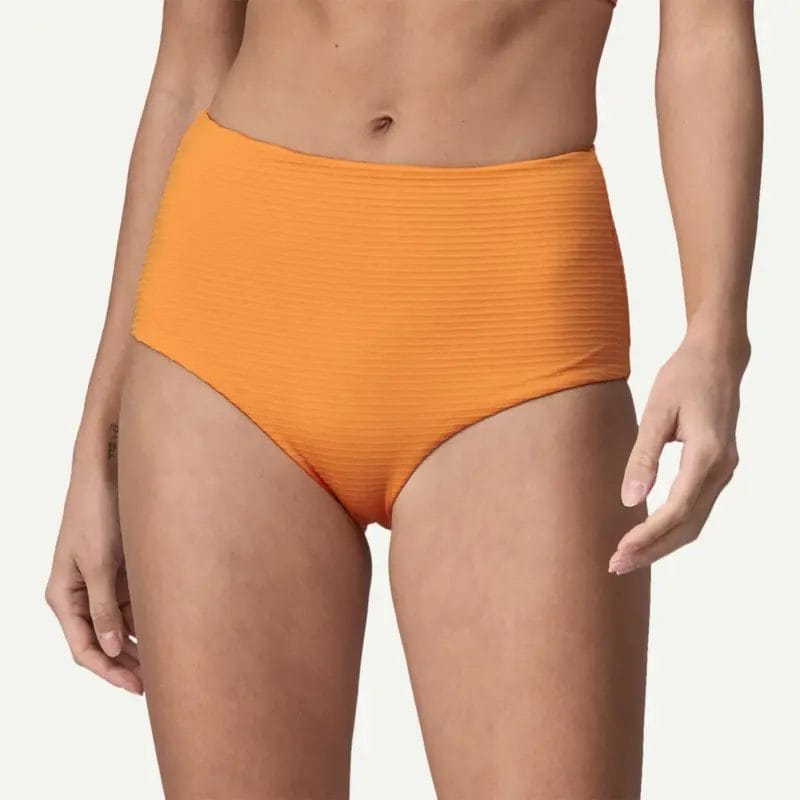 Patagonia Women's Sunrise Slider High Rise Bikini Bottoms in Kishu Orange