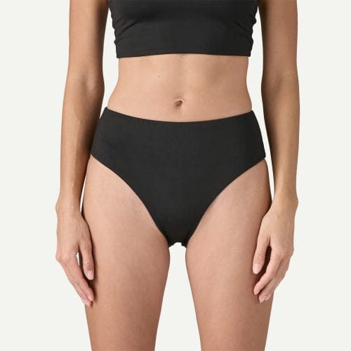 Patagonia Women's Wave For It High Waisted Bikini Bottoms in Black