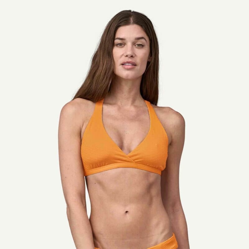 Patagonia Women's Bottom Turn Racerback Bikini Top in Kishu Orange