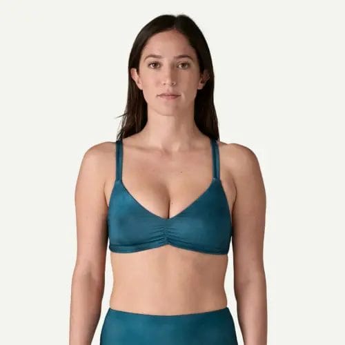 Patagonia Women's Reversible Seaglass Bay Halter Bikini Top in Tidal Teal