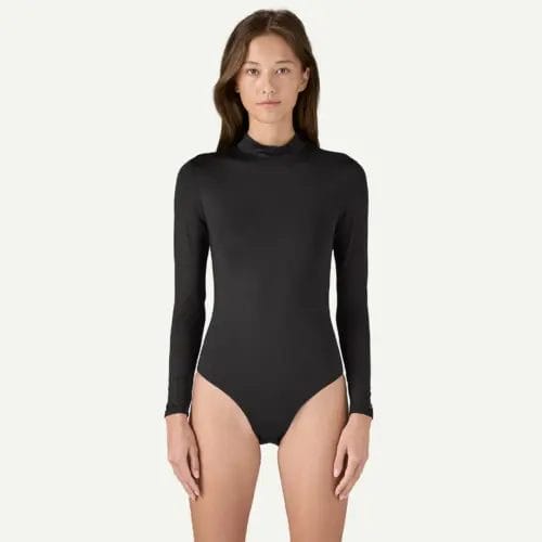 Patagonia Women's Long-Sleeved Swell Seeker One-Piece Swimsuit in Black