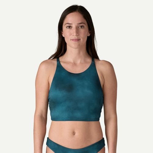Patagonia Women's Cami Full Coverage Bikini Top in Tidal Teal