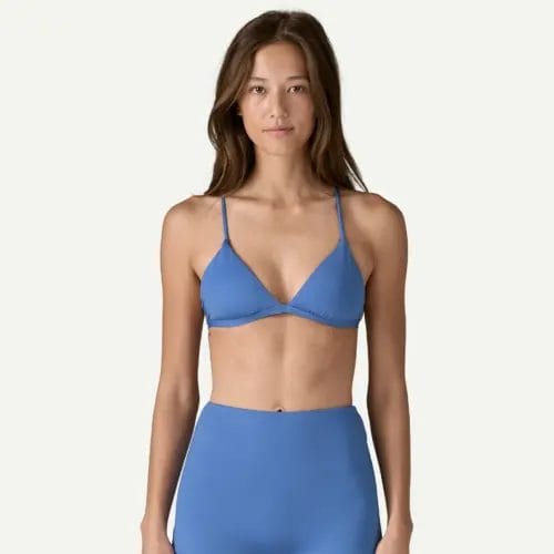 Patagonia Women's Cross Shore Triangle Bikini Top in Abundant Blue