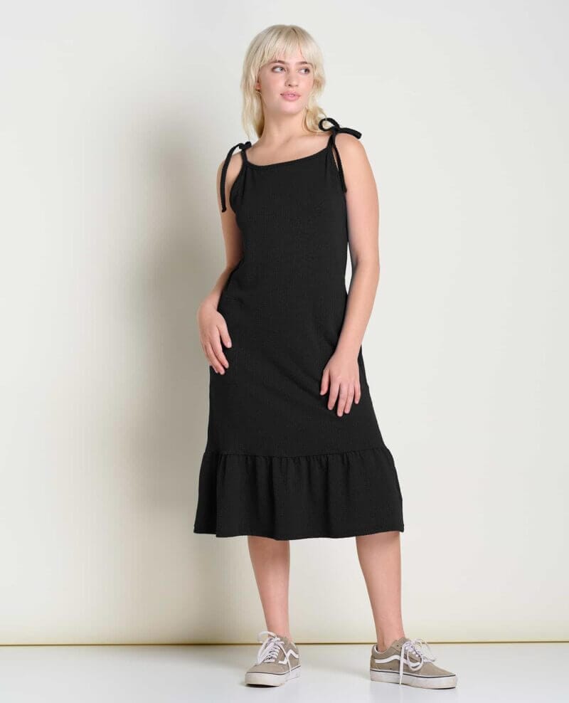 Dandelion Midi Dress Black Texture / XS