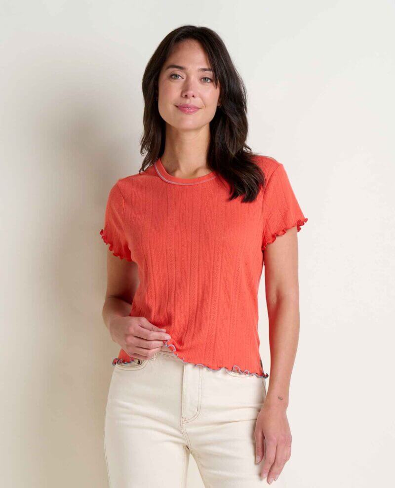 Foothill Pointelle Baby Tee Salamander / XS