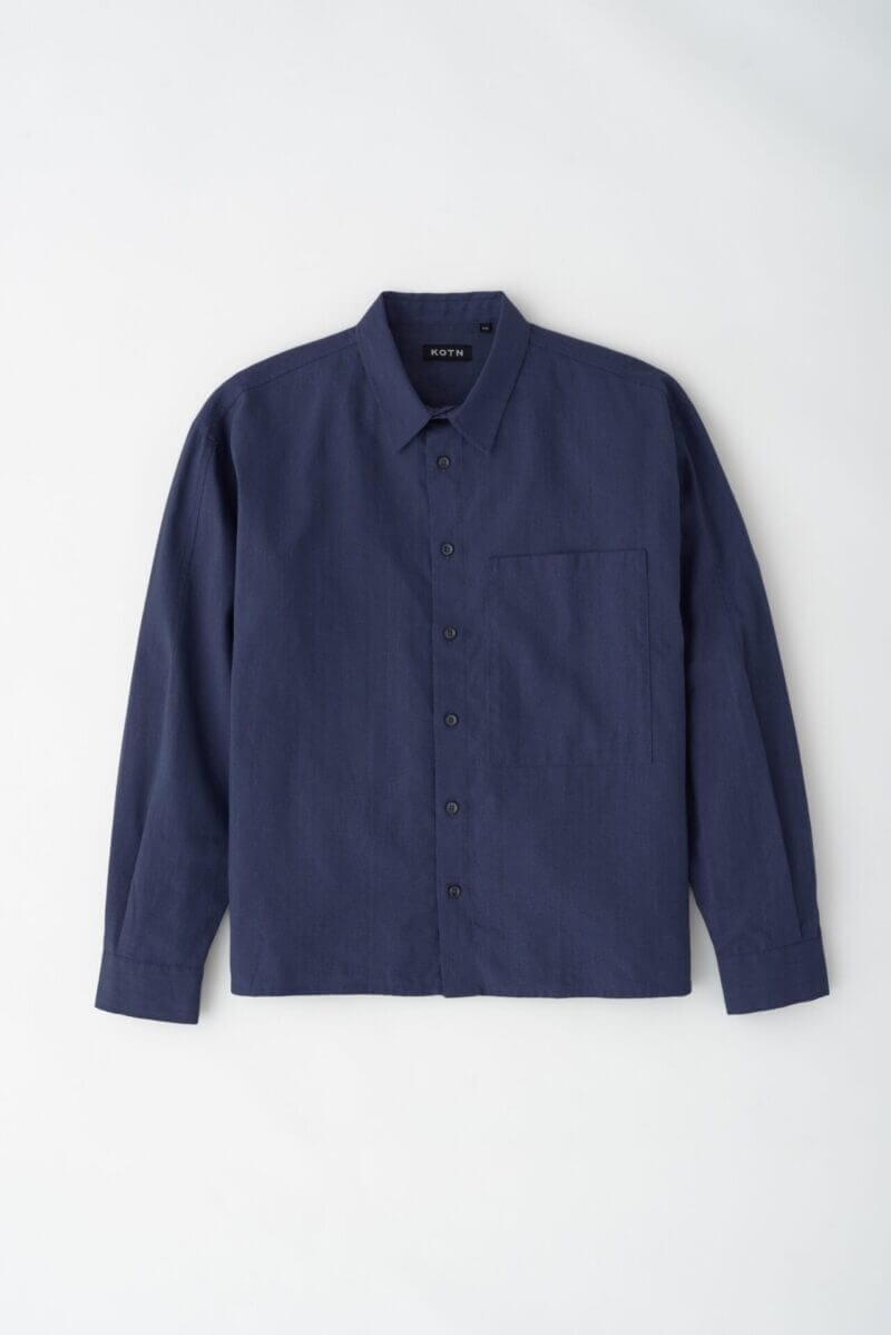 Kotn Unisex Cairo Linen Shirt in Maritime, Size 2XS