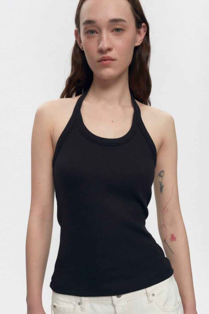 Kotn Women's Halter Tank Top in Black, Size XS