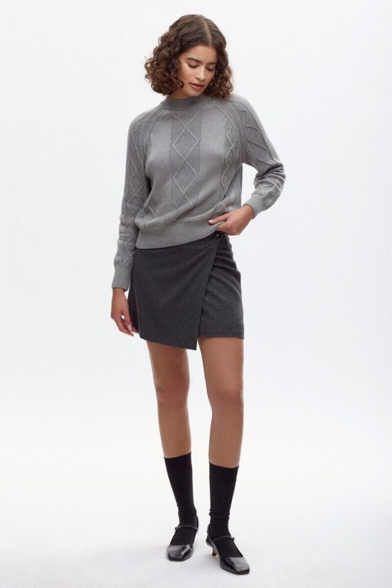 Kotn Women's Rosetta Wool Skirt in Black, Size Medium