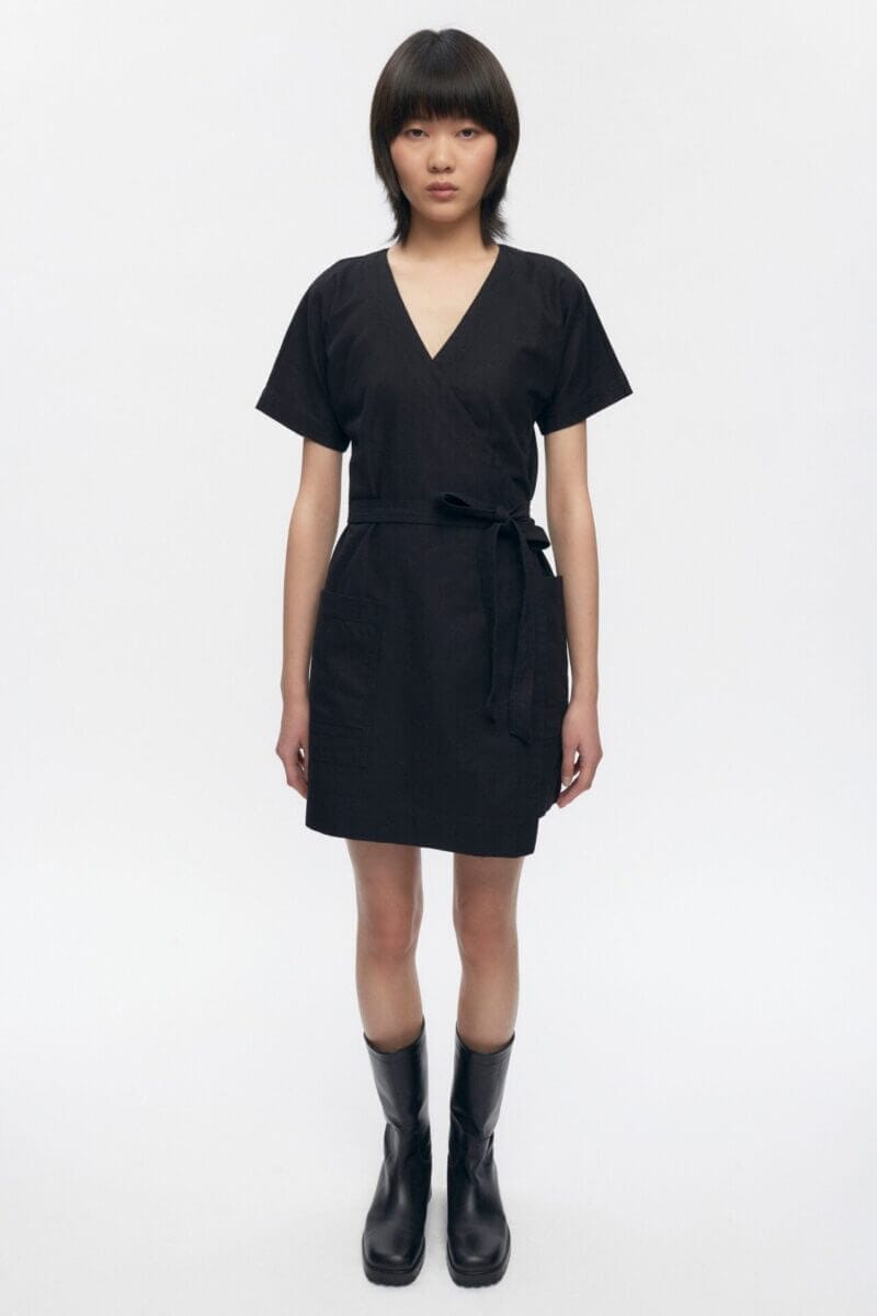 Kotn Women's Wrap Dress in Black, Size XS