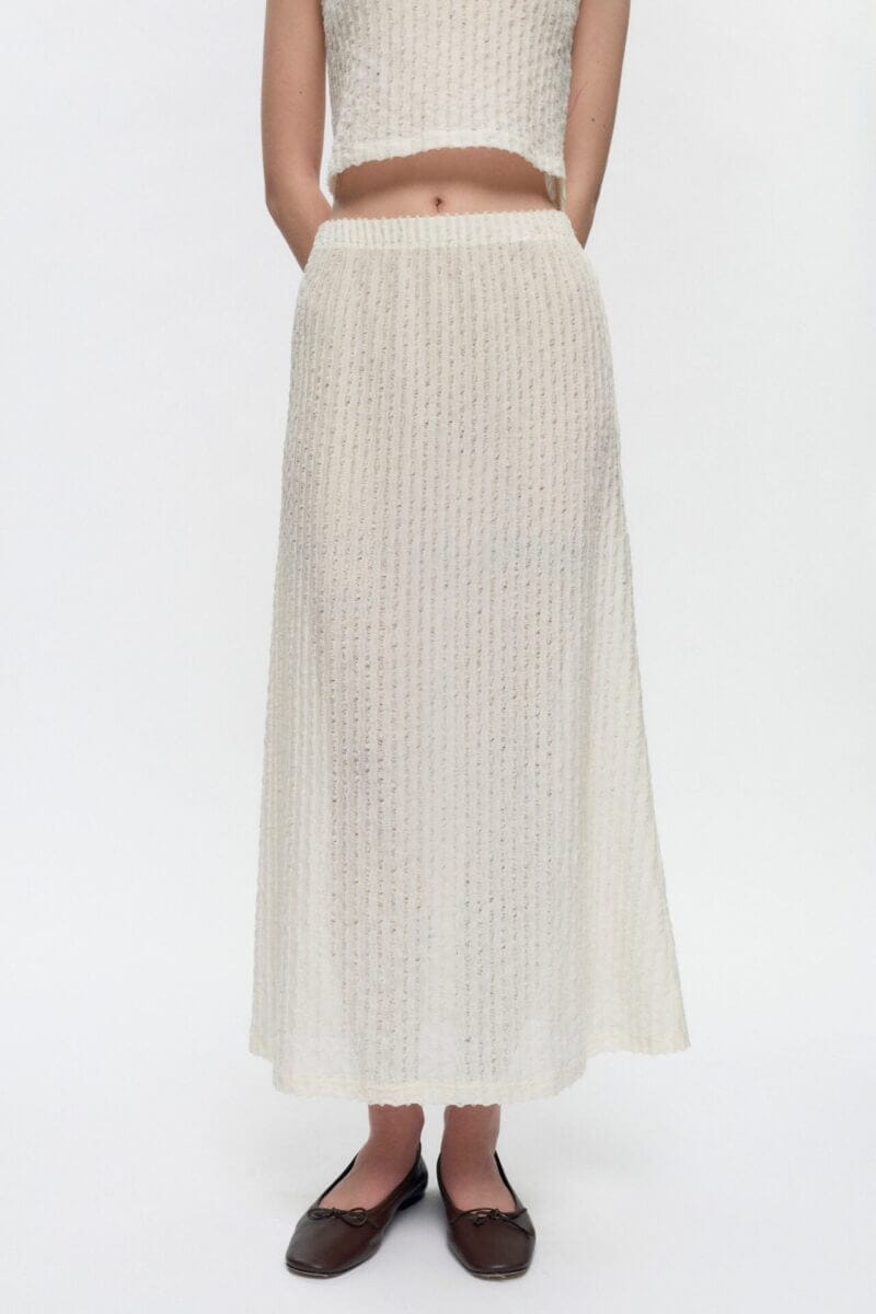 Kotn Women's Yasmina Skirt in Natural White, Size Medium