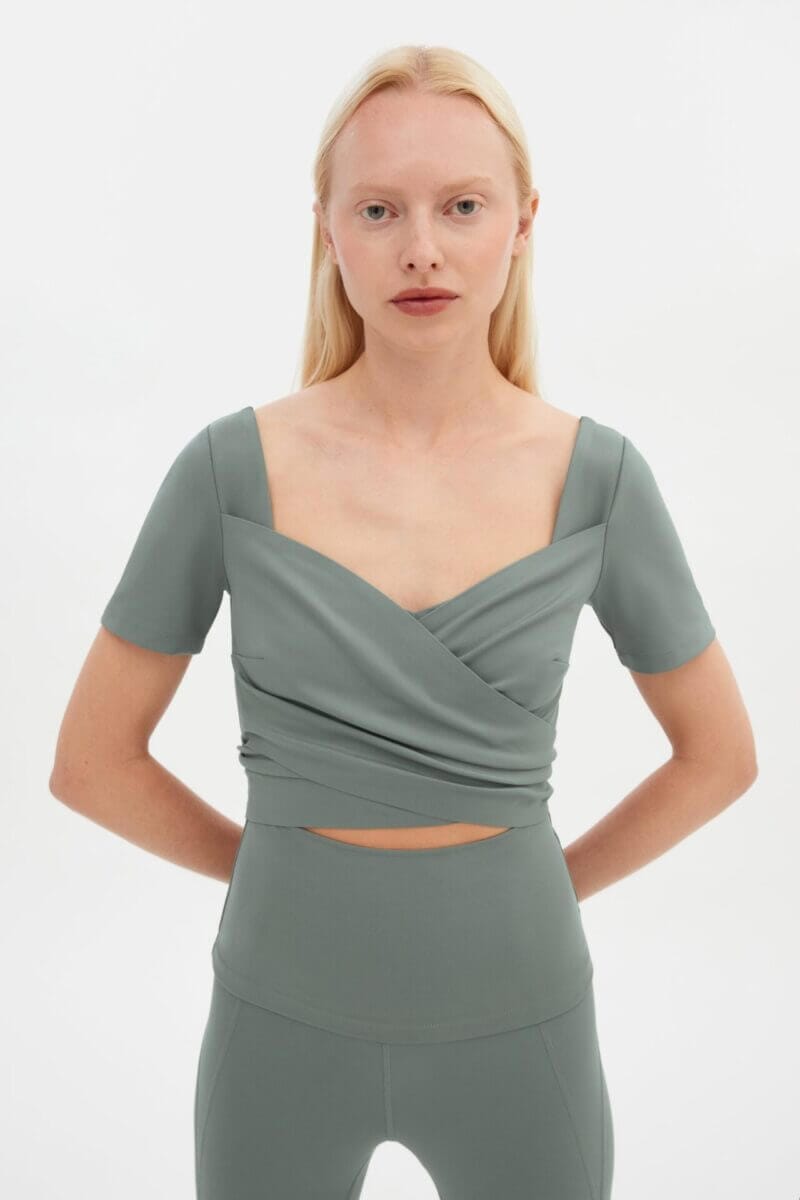Misty Sage Marla Wrap Top