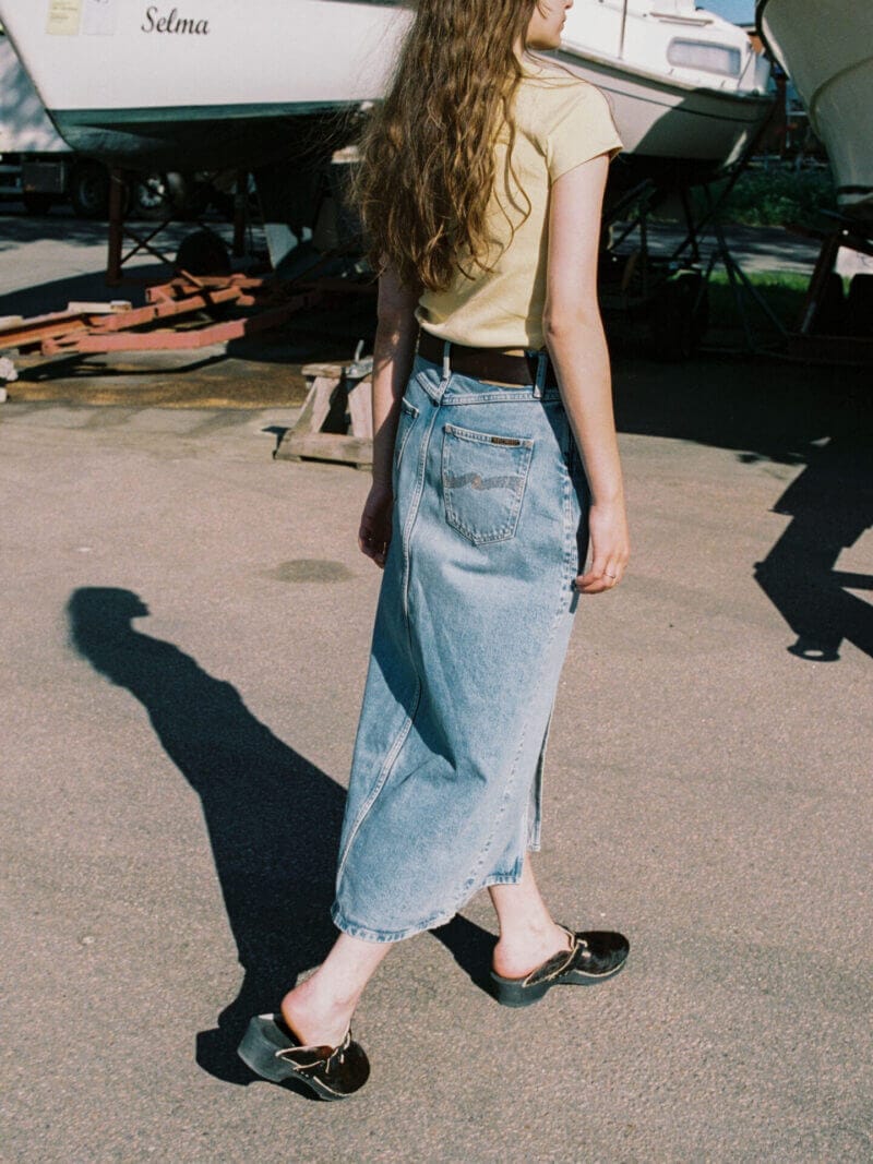 Nudie Jeans Anna Denim Skirt Desert Women's Organic Skirts X Small Sustainable Clothing
