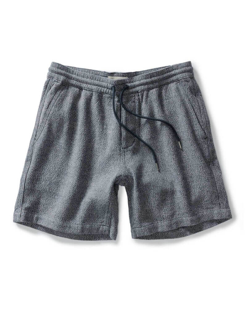 The Apres Short in Navy Linen Tweed