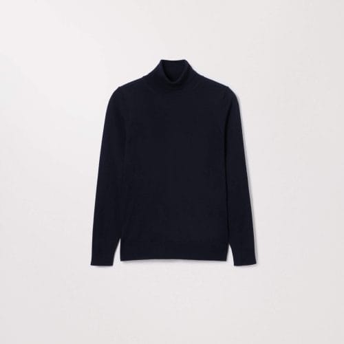 The Merino Turtleneck Dark Navy