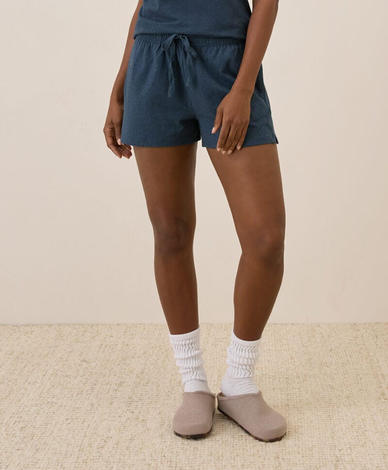 Women's French Navy Heather Cool Stretch Lounge Short M