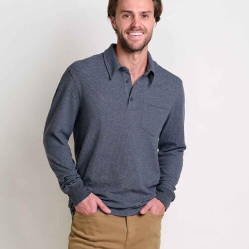 Framer Long Sleeve Polo Soot / S