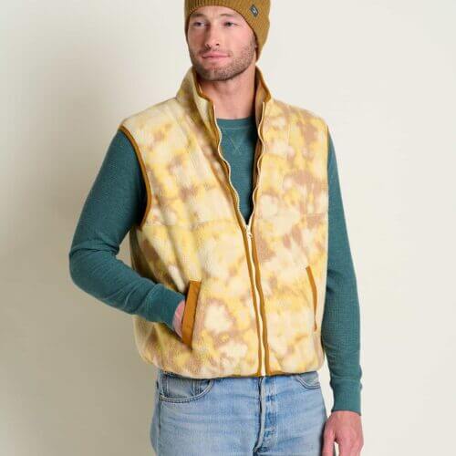Men's Campo Fleece Vest Barley Tie Dye Print / L