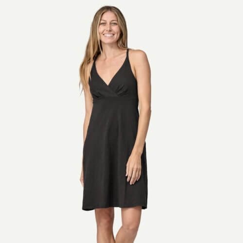 Patagonia Women's Amber Dawn Jersey Dress in Black, XS - Outdoor Dresses - Organic Cotton/Spandex