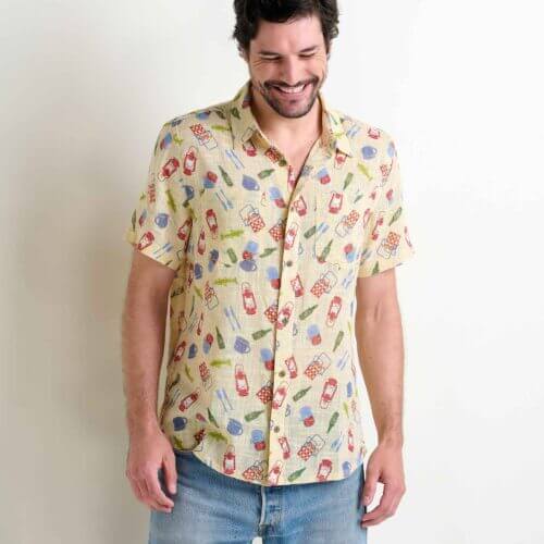 Salton Short Sleeve Shirt Barley Camping Print / S