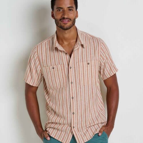 Taj Hemp Short Sleeve Shirt Salt Dobby / M